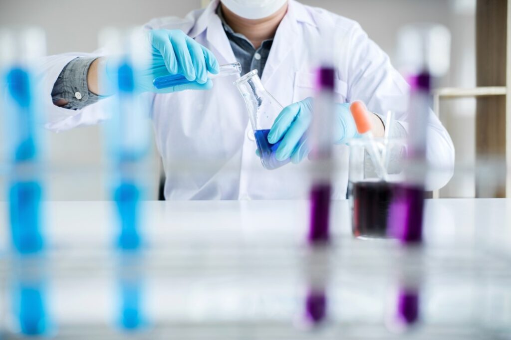 Scientist working at the laboratory on research for clinical validations