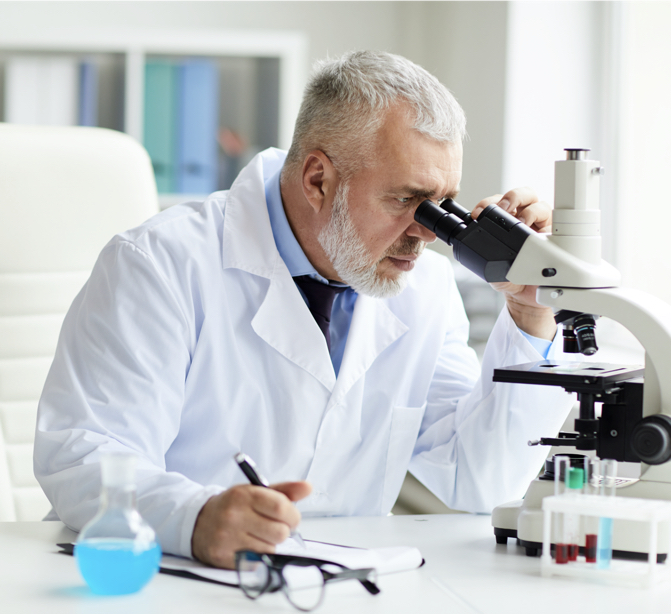 Scientist working at the laboratory